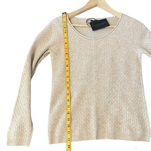 Sofia Cashmere Crew Sweater NWT Womens Size S Soft Oatmeal Cream Beige Luxury - Picture 9 of 9